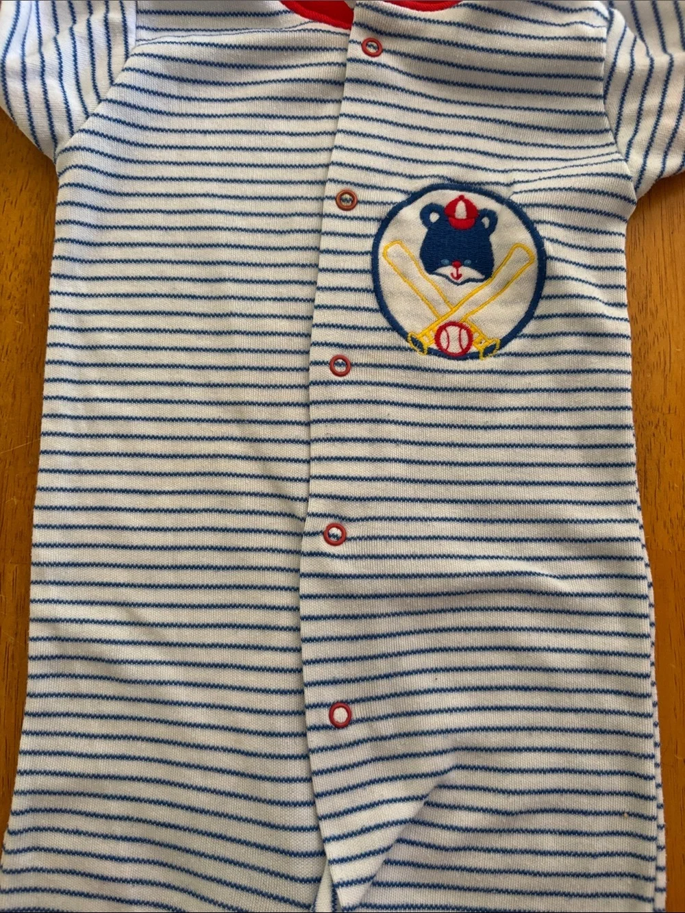 Vintage Baby Cuddle Time Bear Baseball Pajamas 6-12 months